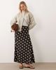 JDY JDY a-line satin maxi skirt in brown polka dots - 1