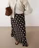 JDY JDY a-line satin maxi skirt in brown polka dots - 2