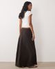 JDY JDY a-line satin maxi skirt in chocolate-Brown - 2