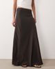 JDY JDY a-line satin maxi skirt in chocolate-Brown - 3