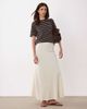 JDY JDY a-line satin maxi skirt in cream-White - 1