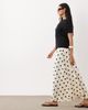JDY JDY a-line satin maxi skirt in cream polka dots-White - 1