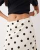 JDY JDY a-line satin maxi skirt in cream polka dots-White - 2