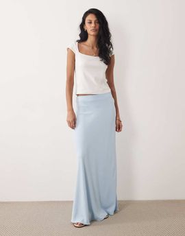 JDY JDY a-line satin maxi skirt in light blue