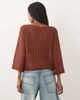 JDY JDY boat neck crochet top in burgundy-Red - 4