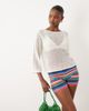 JDY JDY boatneck crochet top in cream-White - 1