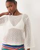 JDY JDY boatneck crochet top in cream-White - 3