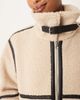JDY JDY borg contrast piping coat in cream-White - 3