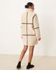 JDY JDY borg contrast piping coat in cream-White - 4