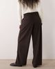 JDY JDY button detail wide leg corduroy pants in dark brown - 4
