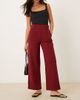 JDY JDY button detail wide leg dad pants in burgundy-Red - 1