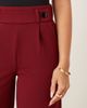 JDY JDY button detail wide leg dad pants in burgundy-Red - 4