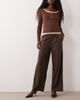 JDY JDY button detail wide leg pants in chocolate brown - 1