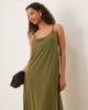 JDY JDY cami maxi dress in khaki-Green - 4