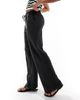 JDY JDY cheesecloth wide leg pants in wash black - 4