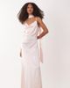 JDY JDY cowl neck satin maxi dress with open back and scarf in light pink - 3