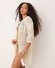 JDY JDY crochet beach cover up in cream-White - 1