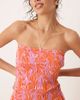 JDY JDY drop waist shirred midaxi dress in pink & orange print - 2