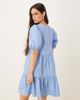 JDY JDY embroidery detail tiered mini dress in blue - 3