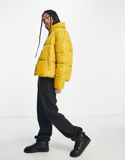 JDY JDY erica short padded jacket in mustard-Yellow