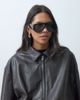 JDY JDY faux leather bomber jacket in dark brown - 3