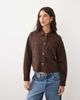 JDY JDY faux suede overshirt in chocolate brown - 2