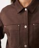 JDY JDY faux suede overshirt in chocolate brown - 3