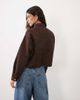JDY JDY faux suede overshirt in chocolate brown - 4