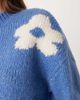 JDY JDY flower placement sweater in blue - 4
