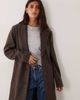 JDY JDY formal longline coat in chocolate brown - 1