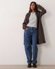 JDY JDY formal longline coat in chocolate brown - 2