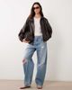 JDY JDY funnel neck faux leather bomber jacket in brown - 2