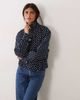 JDY JDY funnel neck light jacket in navy polka dot print-Black - 1