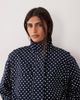 JDY JDY funnel neck light jacket in navy polka dot print-Black - 2