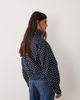 JDY JDY funnel neck light jacket in navy polka dot print-Black - 4