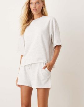 JDY JDY heavy jersey shorts in light gray - part of a set-Neutral