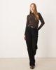JDY JDY high neck top in dark chocolate brown - 2