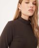 JDY JDY high neck top in dark chocolate brown - 3