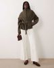 JDY JDY high neck wrap jacket in khaki-Green - 1