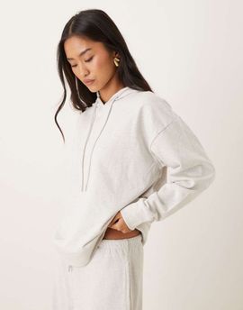 JDY JDY jersey sweat hoodie in light gray - part of a set-Neutral