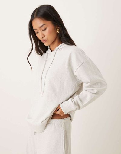 JDY JDY jersey sweat hoodie in light gray - part of a set-Neutral