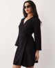 JDY JDY kimono-inspired wrap mini dress in black - 2