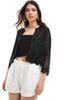 JDY JDY knit 3/4 length sleeve cardigan in black - 1