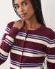 JDY JDY knit cardigan in burgundy stripe-Red - 1