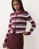 JDY JDY knit cardigan in burgundy stripe-Red - 2