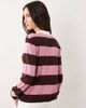 JDY JDY knit polo shirt in dark brown stripes - 3