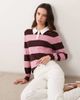 JDY JDY knit polo shirt in dark brown stripes - 4