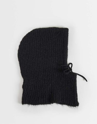 JDY JDY knitted hooded bonnet in black