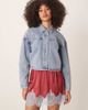JDY JDY lightweight cropped denim jacket with studs in light wash blue - 1