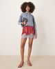 JDY JDY lightweight cropped denim jacket with studs in light wash blue - 2
